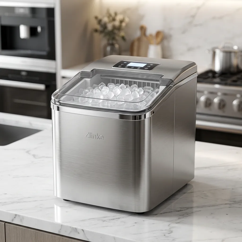 Zlinke Portable Countertop Nugget Ice Maker Machine - Best Self-Cleaning Pebble Ice Machine 2026