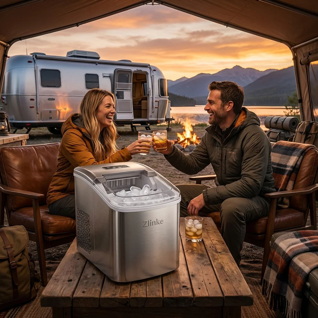 Zlinke Portable Bullet Ice Maker for RV and Camping Adventures