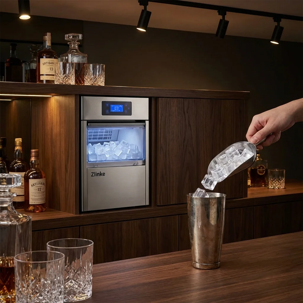 Zlinke Ice Maker in Elegant Home Bar